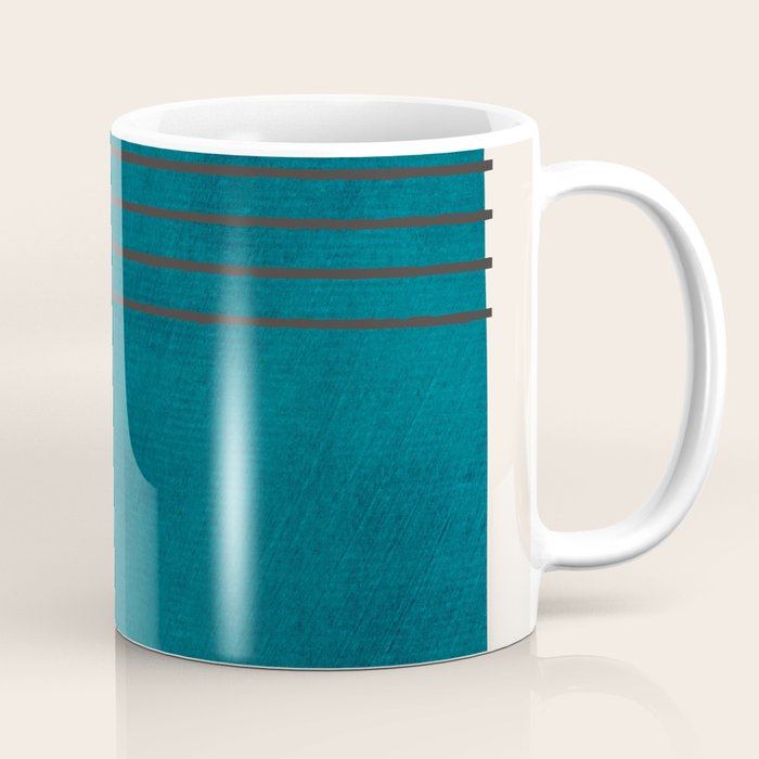 Dark Teal Minimalist Design Artwork Coffee Mug Gallery Image 1