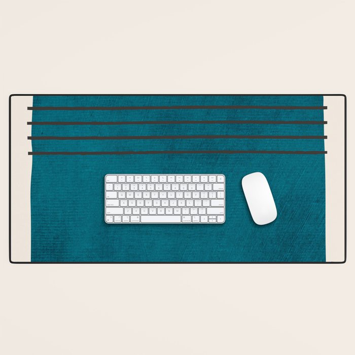Dark Teal Minimalist Design Artwork Desk Mat Gallery Image 1