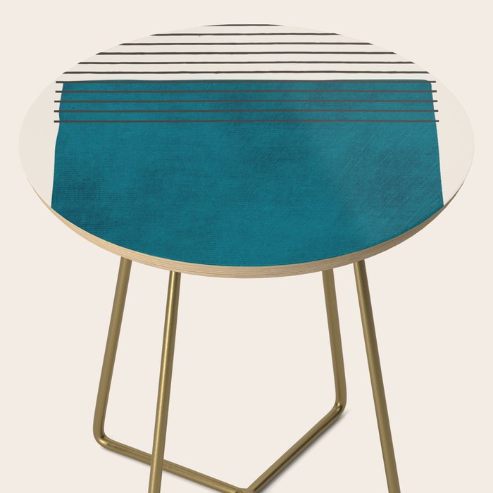 Dark Teal Minimalist Design Artwork Side Table Gallery Image 2