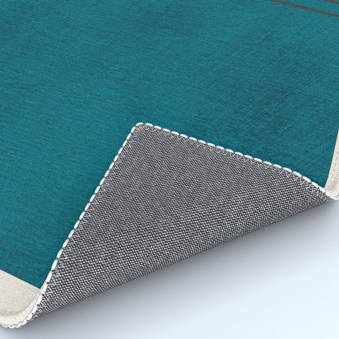 Dark Teal Minimalist Design Artwork Rug Gallery Image 4