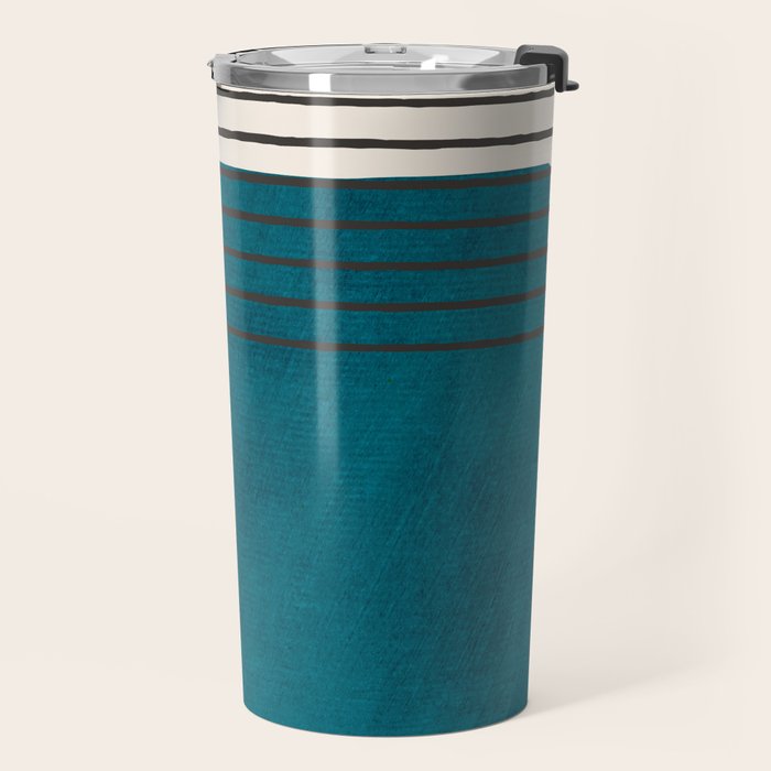 Dark Teal Minimalist Design Artwork Travel Mug Gallery Image 2
