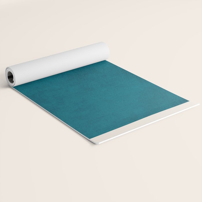 Dark Teal Minimalist Design Artwork Yoga Mat Gallery Image 2
