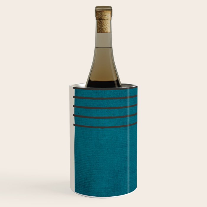 Dark Teal Minimalist Design Artwork Wine Chiller Gallery Image 2