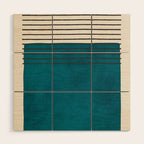 Dark Teal Minimalist Design Artwork Wood Wall Art Gallery Image 1