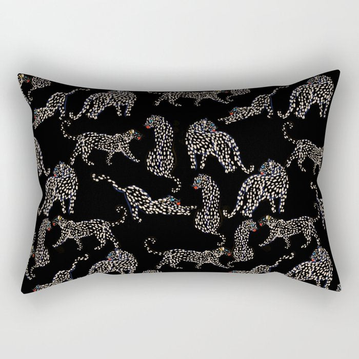 Boho modern black cheetah  Rectangular Pillow Gallery Image 2