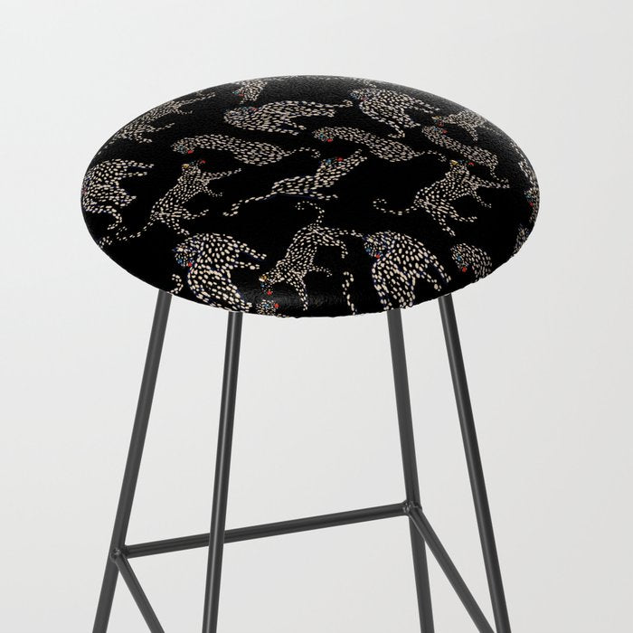 Boho modern black cheetah  Stool Gallery Image 2