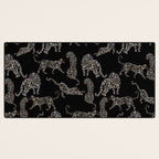 Boho modern black cheetah  Desk Mat Gallery Image 3