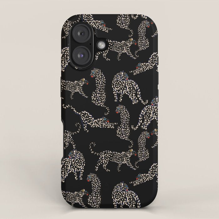 Boho modern black cheetah  iPhone Case Gallery Image 1