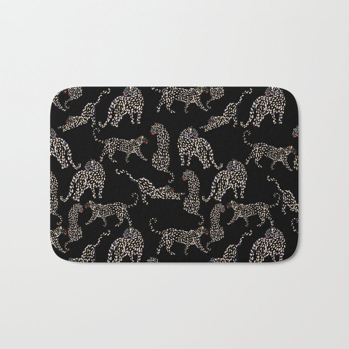 Boho modern black cheetah  Bath Mat Gallery Image 1