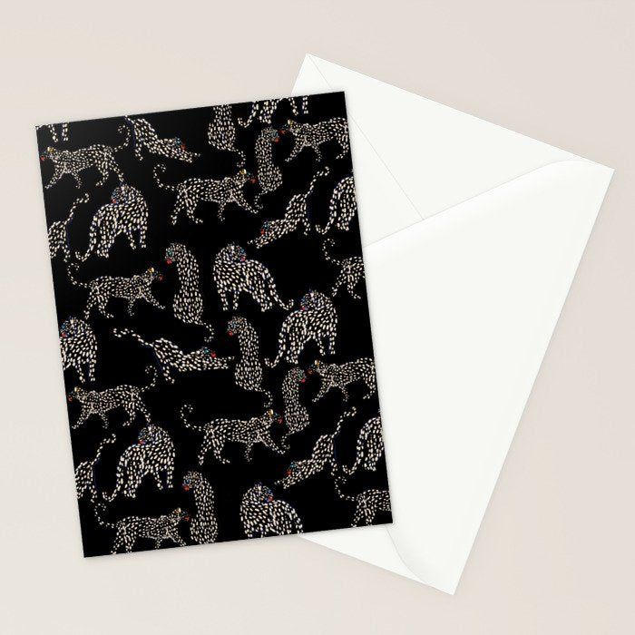 Boho modern black cheetah  Stationery Card Gallery Image 2