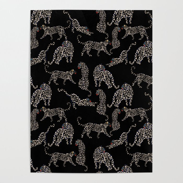 Boho modern black cheetah  Poster Gallery Image 4