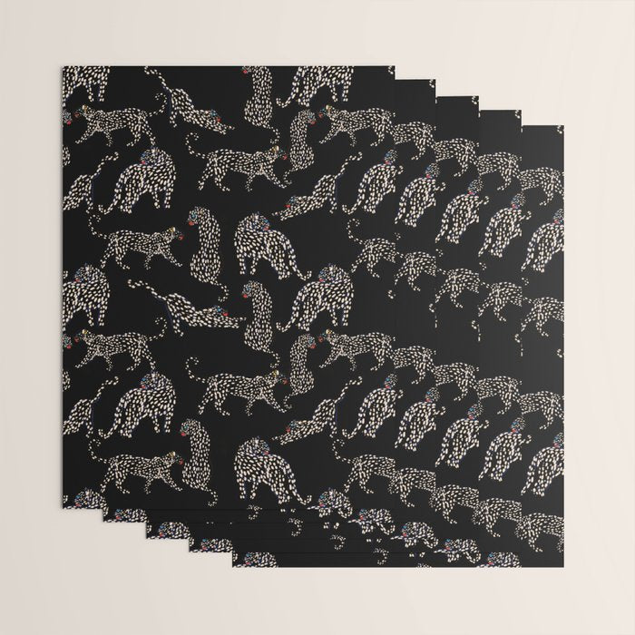 Boho modern black cheetah  Wrapping Paper Gallery Image 3