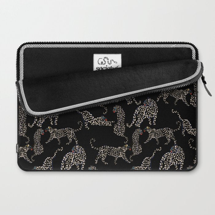 Boho modern black cheetah  Laptop Sleeve Gallery Image 2