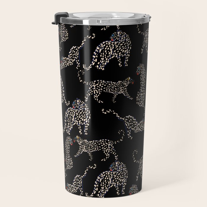 Boho modern black cheetah  Travel Mug Gallery Image 3