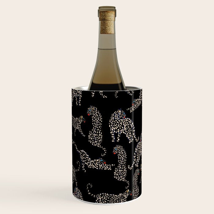 Boho modern black cheetah  Wine Chiller Gallery Image 1