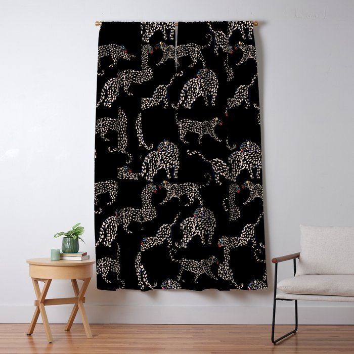 Boho modern black cheetah  Window Curtain Gallery Image 5