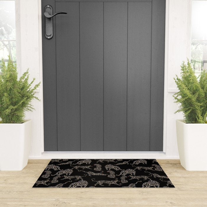 Boho modern black cheetah  Welcome Mat Gallery Image 3