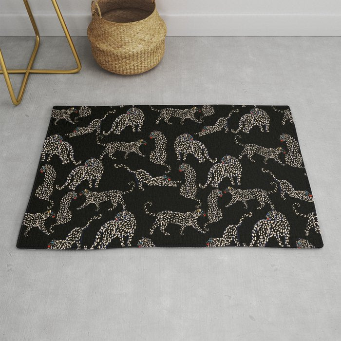 Boho modern black cheetah  Rug Gallery Image 1
