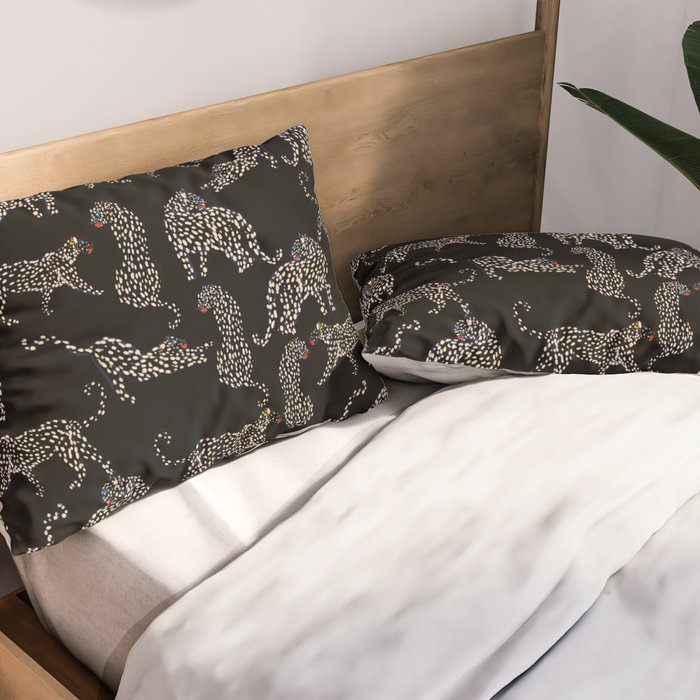 Boho modern black cheetah  Pillow Sham Gallery Image 2