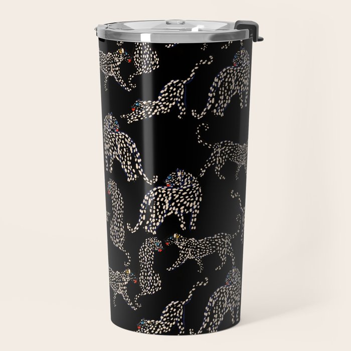 Boho modern black cheetah  Travel Mug Gallery Image 2