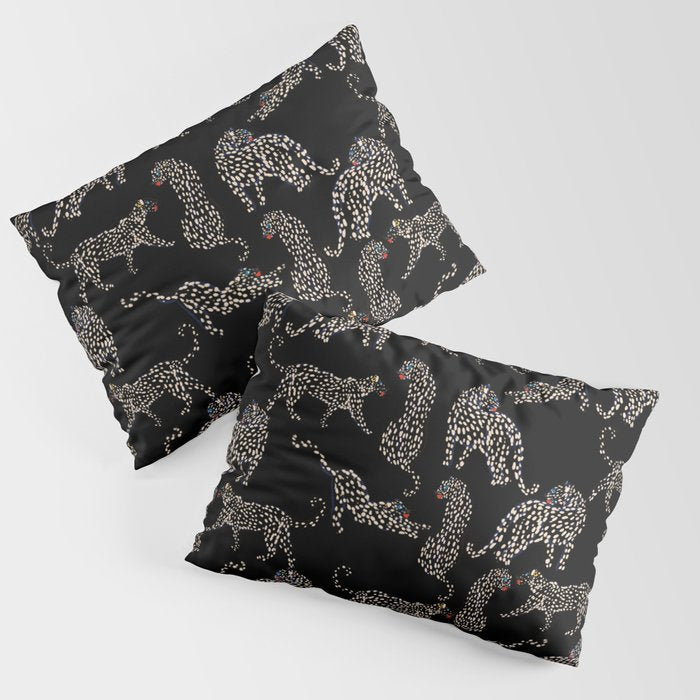Boho modern black cheetah  Pillow Sham Gallery Image 1
