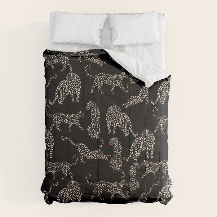 Boho modern black cheetah  Comforter Gallery Image 6
