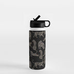 Boho modern black cheetah  Water Bottle Gallery Image 1