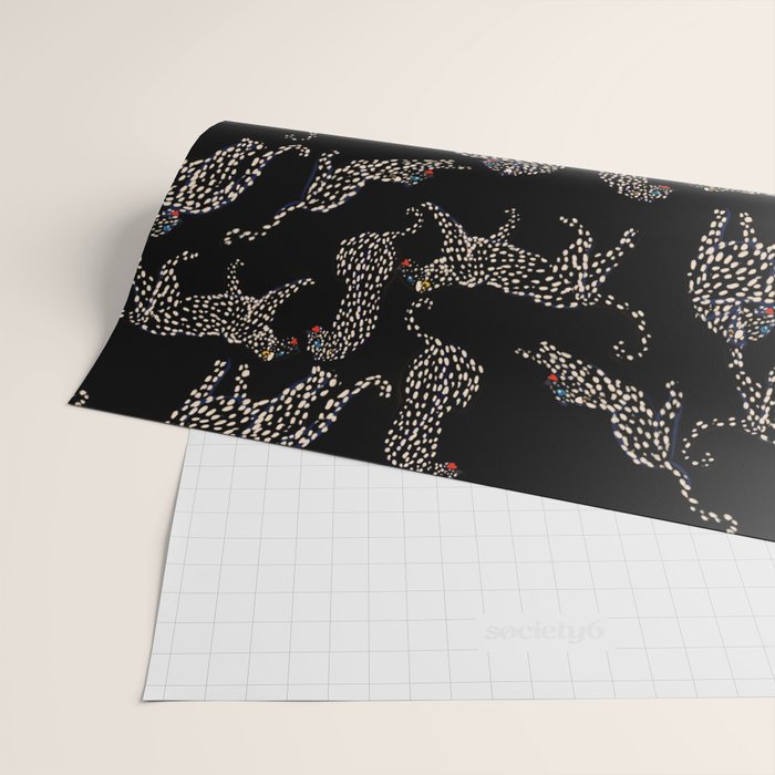 Boho modern black cheetah  Wrapping Paper Gallery Image 2