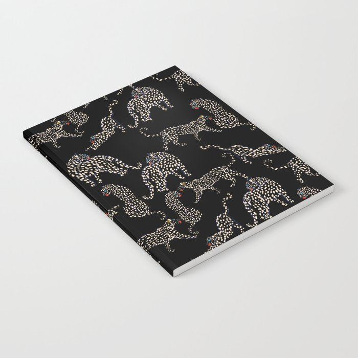 Boho modern black cheetah  Notebook