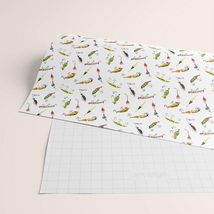 Vintage Fishing Lures Wrapping Paper Gallery Image 2