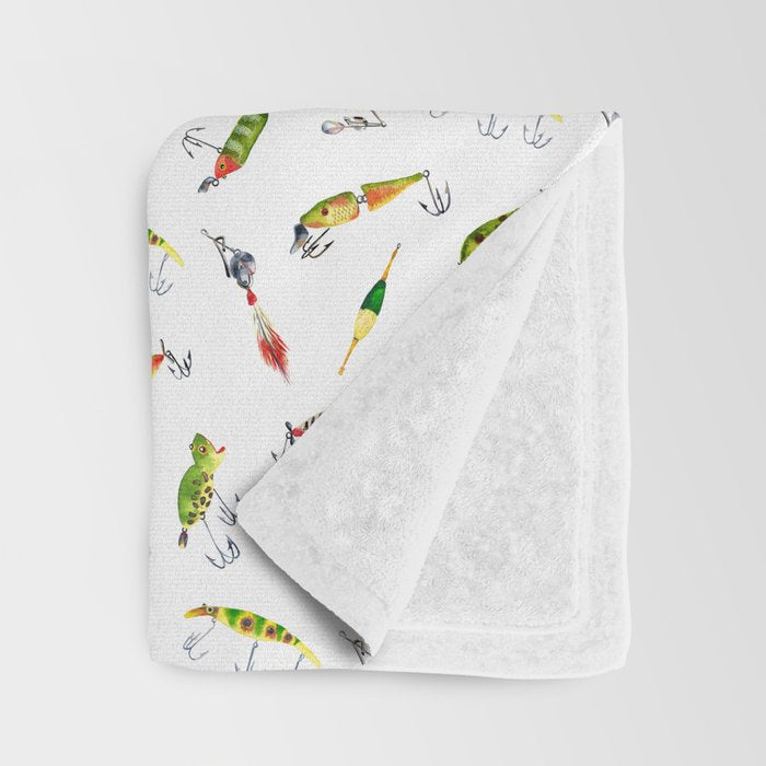 Vintage Fishing Lures Throw Blanket Gallery Image 3