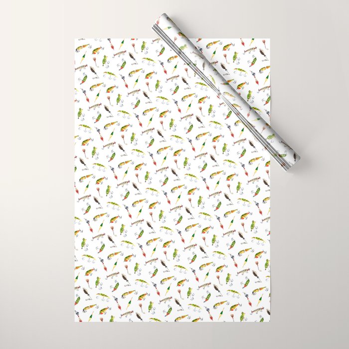 Vintage Fishing Lures Wrapping Paper Gallery Image 1