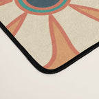Pretty Groovy Retro Garden 60s 70s Aesthetic Floral Pattern in 1970s Orange Teal Blue and Yellow Desk Mat Gallery Image 4
