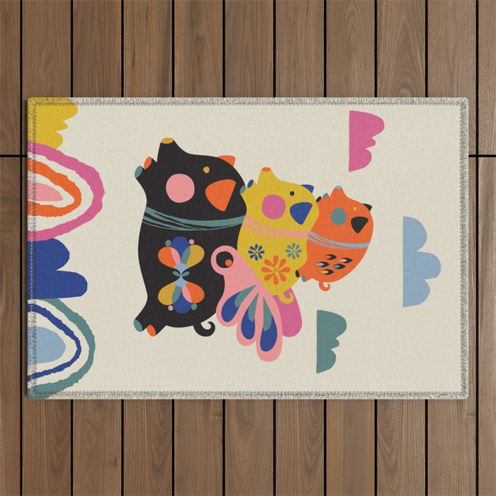 Flying pigs Outdoor Rug Gallery Image 1