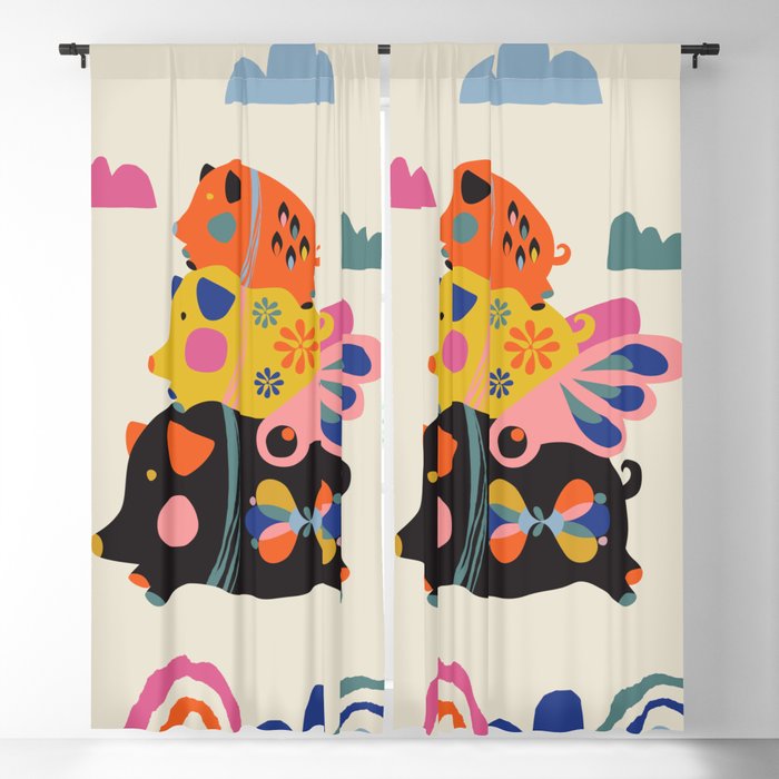 Flying pigs Window Curtain Gallery Image 1