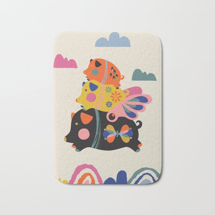 Flying pigs Bath Mat Gallery Image 1