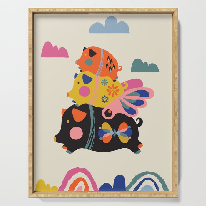 Flying pigs Serving Tray Gallery Image 1