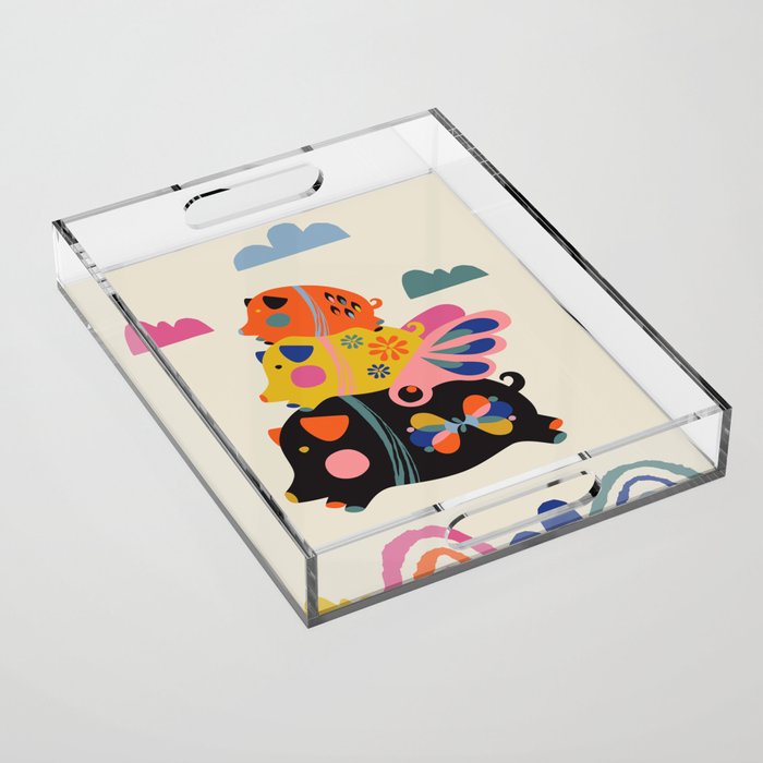 Flying pigs Acrylic Tray Gallery Image 1