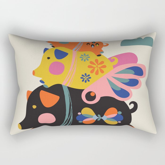 Flying pigs Rectangular Pillow Gallery Image 2