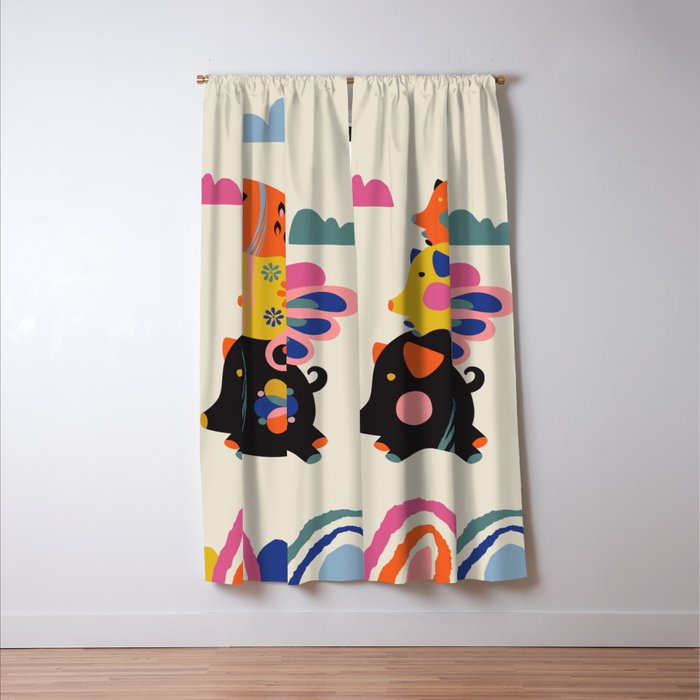 Flying pigs Window Curtain Gallery Image 3