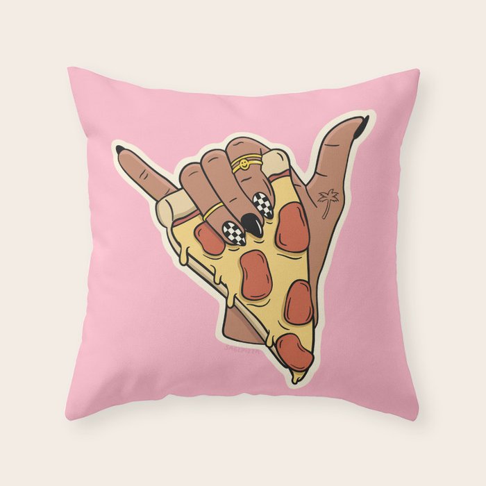 PIZZA SHAKA (DARK) Throw Pillow Gallery Image 6