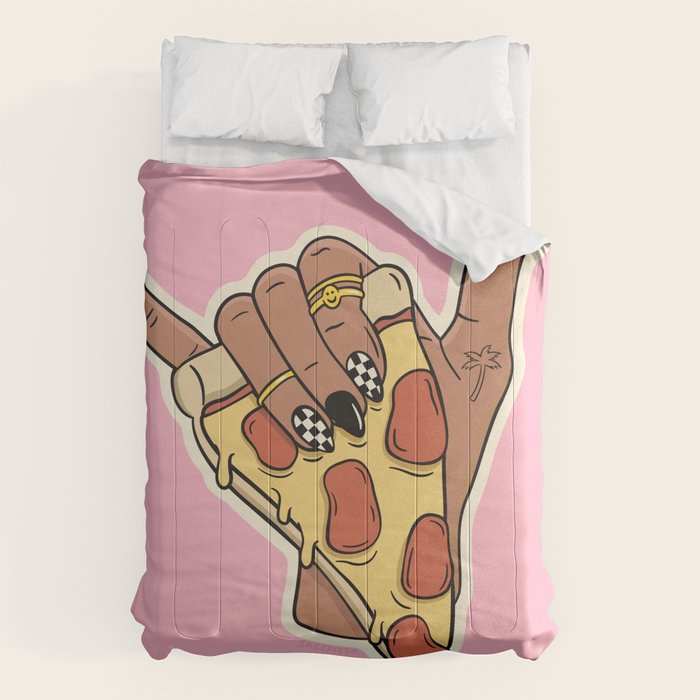 PIZZA SHAKA (DARK) Comforter Gallery Image 6