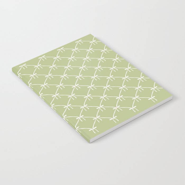 Bows & Ribbons Pattern XXIV Pastel Green Notebook Gallery Image 2