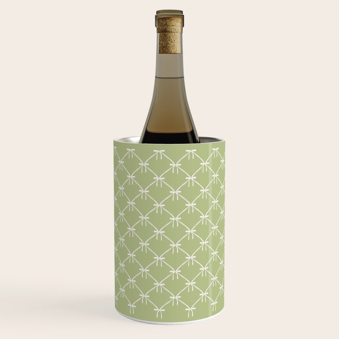 Bows & Ribbons Pattern XXIV Pastel Green Wine Chiller Gallery Image 3