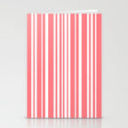 Classic Stripes XXXII - Coral Pink Stationery Card Gallery Image 2