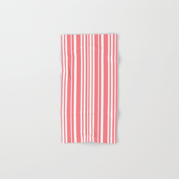 Classic Stripes XXXII - Coral Pink Bath Towel Gallery Image 1