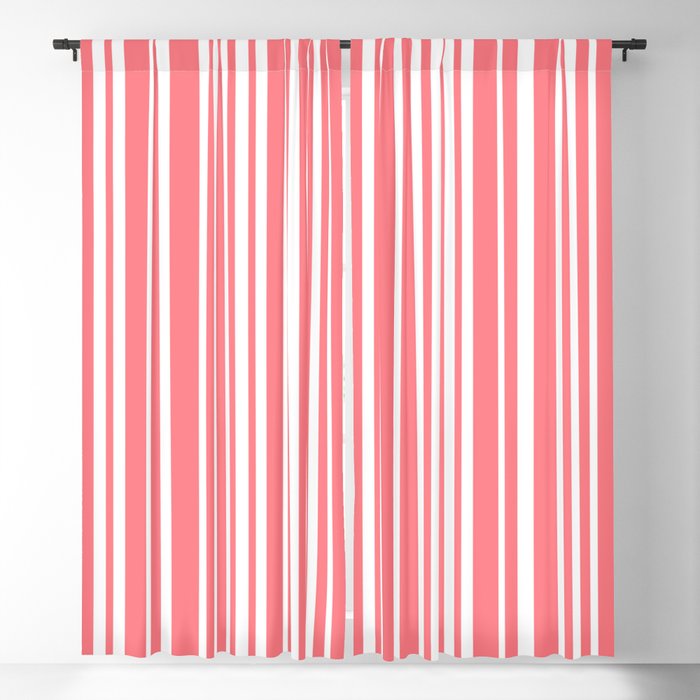 Classic Stripes XXXII - Coral Pink Window Curtain Gallery Image 5