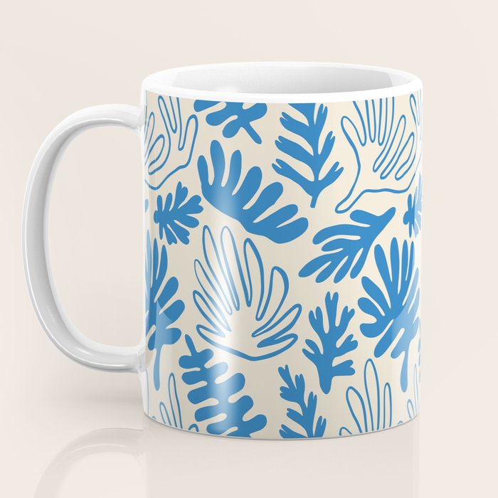 Abstract blue nature leaf art pattern Coffee Mug Gallery Image 3