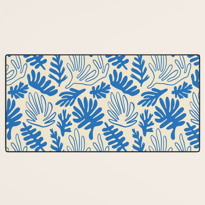 Abstract blue nature leaf art pattern Desk Mat Gallery Image 3