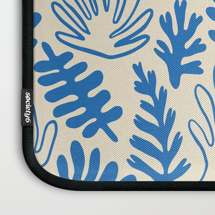 Abstract blue nature leaf art pattern Laptop Sleeve Gallery Image 3